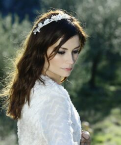 Barrette de mariage Candide en fleurs naturelles - Accessoire de la mariée en fleurs séchées et stabilisées