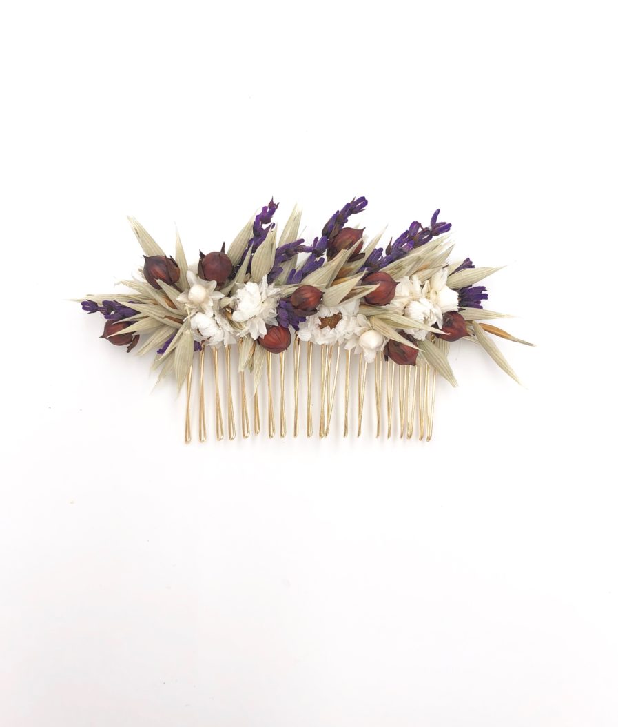 Peigne de mariée Cérès en fleurs séchées