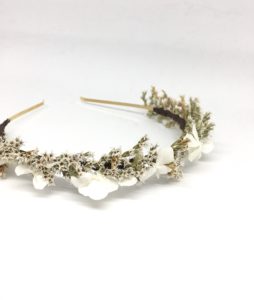 Headband de mariage Aster - Serre-tête en fleurs séchées et stabilisées - Les Fleurs Dupont