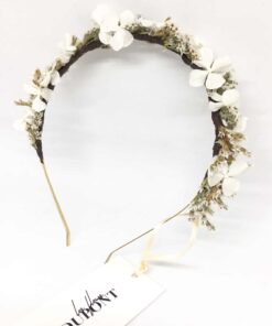 Headband de mariage Aster - Serre-tête en fleurs séchées et stabilisées - Collection 2018