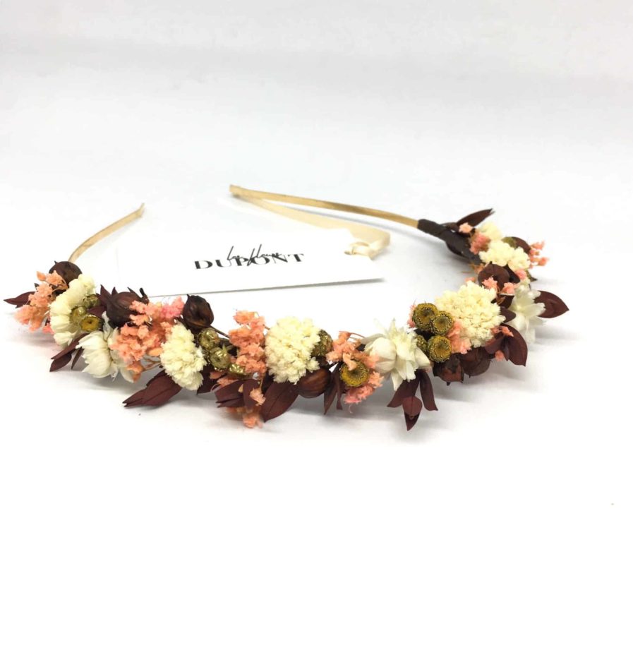 Headband de mariage en fleurs Rhéa - Collection Champêtre - Fleurs Dupont - Accessoires de mariage - bijou de tête chic