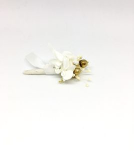 Boutonnière de mariage Aura - Les Fleurs Dupont - Fleurs séchées et sabilisées