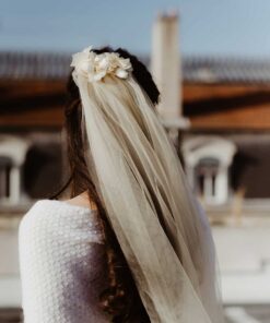 Photographie Anaïs Nannini - Voile de mariée fleuri Ella - Couleur Champagne - Voile de mariage fleuri - Collection capsule 2018