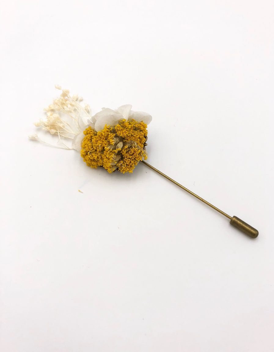 Boutonnière en fleurs séchées Hysope - Les Fleurs Dupont