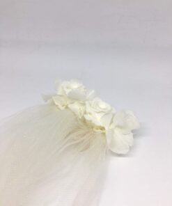 oVoile de mariée fleuri Nina - roses blanches et hortensia. Les Fleurs Dupont L'Amoureuse by Ingrid Fey