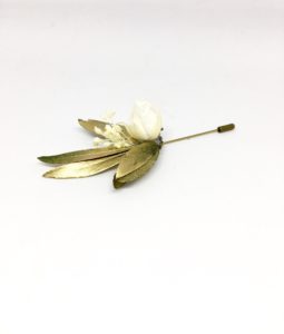 Boutonnières en fleurs - broches - Boutonnière en fleurs Tiburce - accessoire pour les mariés et les témoins