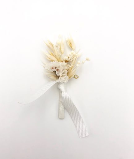Boutonnière de mariage en fleurs séchées - les Fleurs Dupont