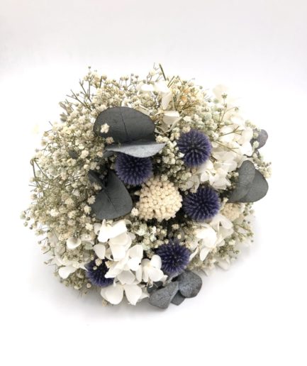 Bouquet de la mariée Céleste en fleurs stabilisées et séchées