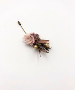 Boutonnière broche Phyra - Les Fleurs Dupont - Tons cuivrés