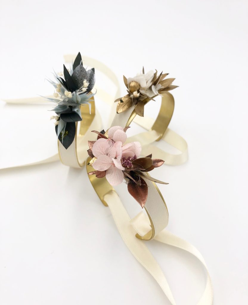 Bracelets joncs fleuris - Les Fleurs Dupont - Collection Orichalque