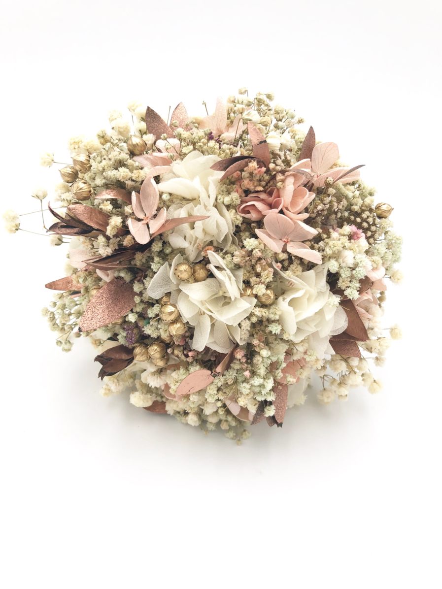 Bouquet de la mariée Phyra en fleurs stabilisées et séchées