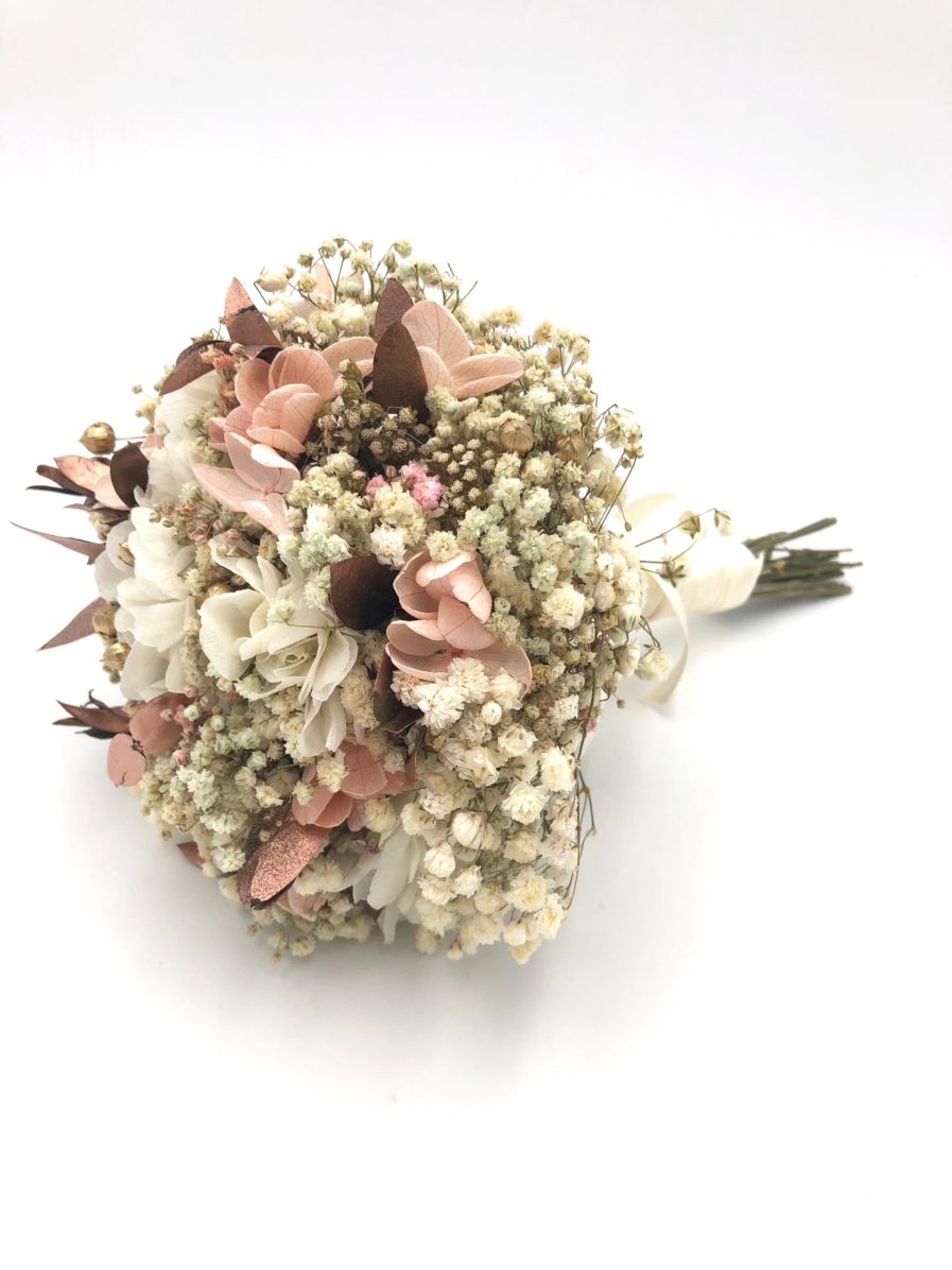 Bouquet de la mariée en fleurs stabilisées Phyra - Collection Orichalque