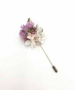 Boutonnière de marié en fleurs séchées Lilla - Collection ROmantique