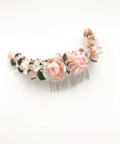 Peigne long Confetti en fleurs stabilisées naturelles pour la mariée romantique