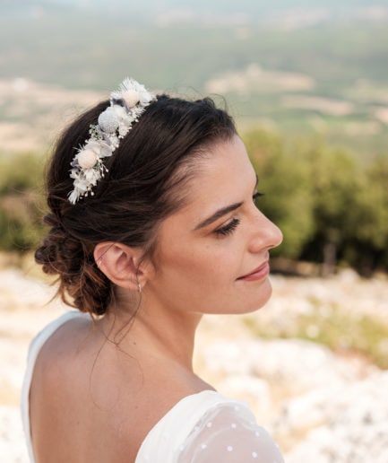 Headband de fleurs stabilisées Horizon mini - Photographe Ilan Dehé - Collection 2020 mariage
