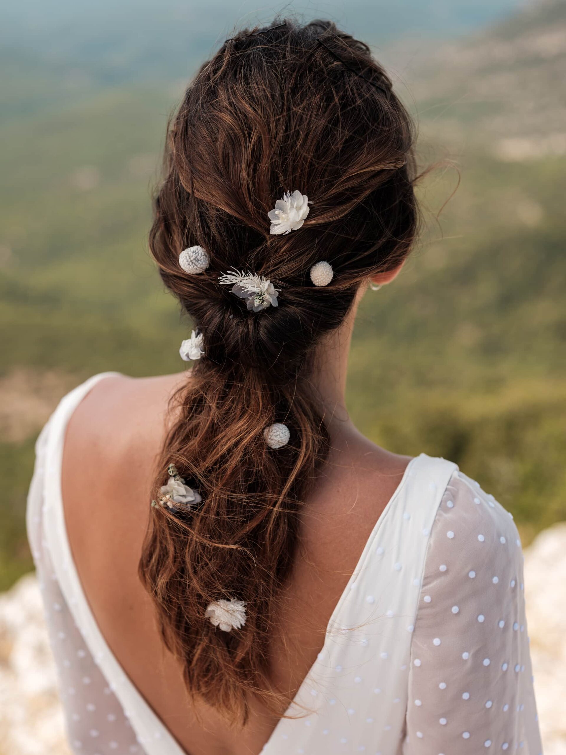 Pic à cheveux Mélange de fleurs stabilisées Horizon Les Fleurs