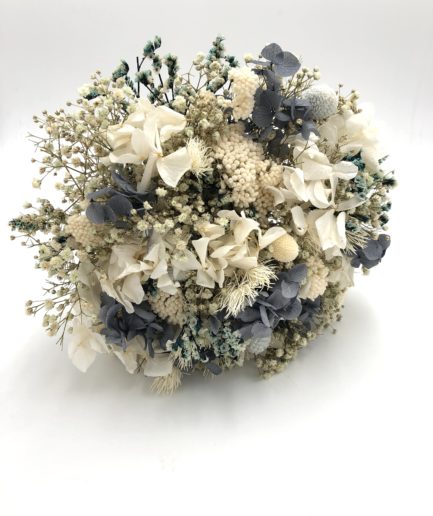 Bouquet en fleurs séchées Horizon aux tons bleus