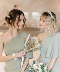 Headband de mariée en fleurs stabilisées Opaline