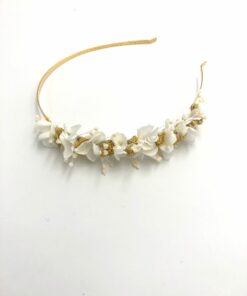 Headband en fleurs séchées Hysope mini pour la mariée