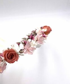 Couronne de fleurs de mariage en fleurs stabilisées Grenat
