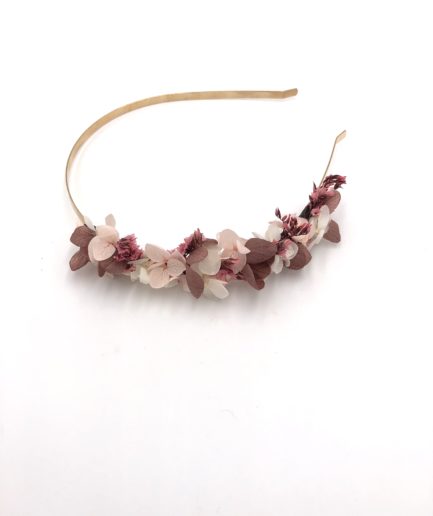 Headband en fleurs stabilisées Quartz pour la mariée