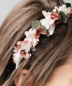 Headband en fleurs stabilisées Tourmaline pour la mariée
