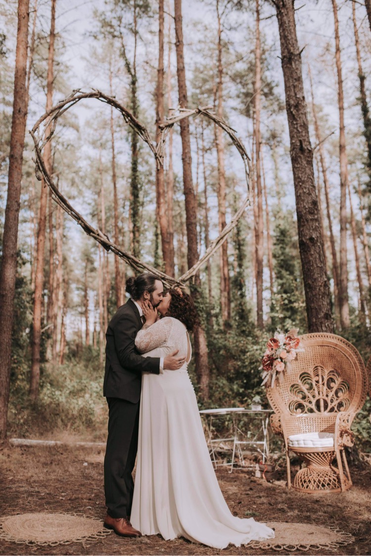 Shooting mariage champêtre aux couleurs naturelles