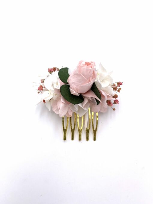 Peigne Confetti mini en fleurs stabilisées pour la mariée
