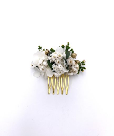 Peigne Minthé mini en fleurs stabilisées et séchées
