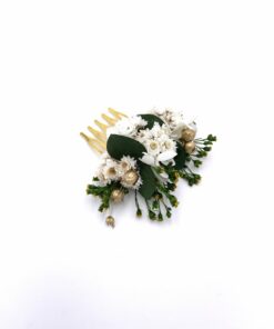 Peigne de mariée Minthé en fleurs stabilisées et séchées