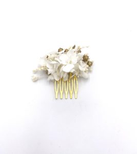 Peigne en fleurs dorées Aura mini