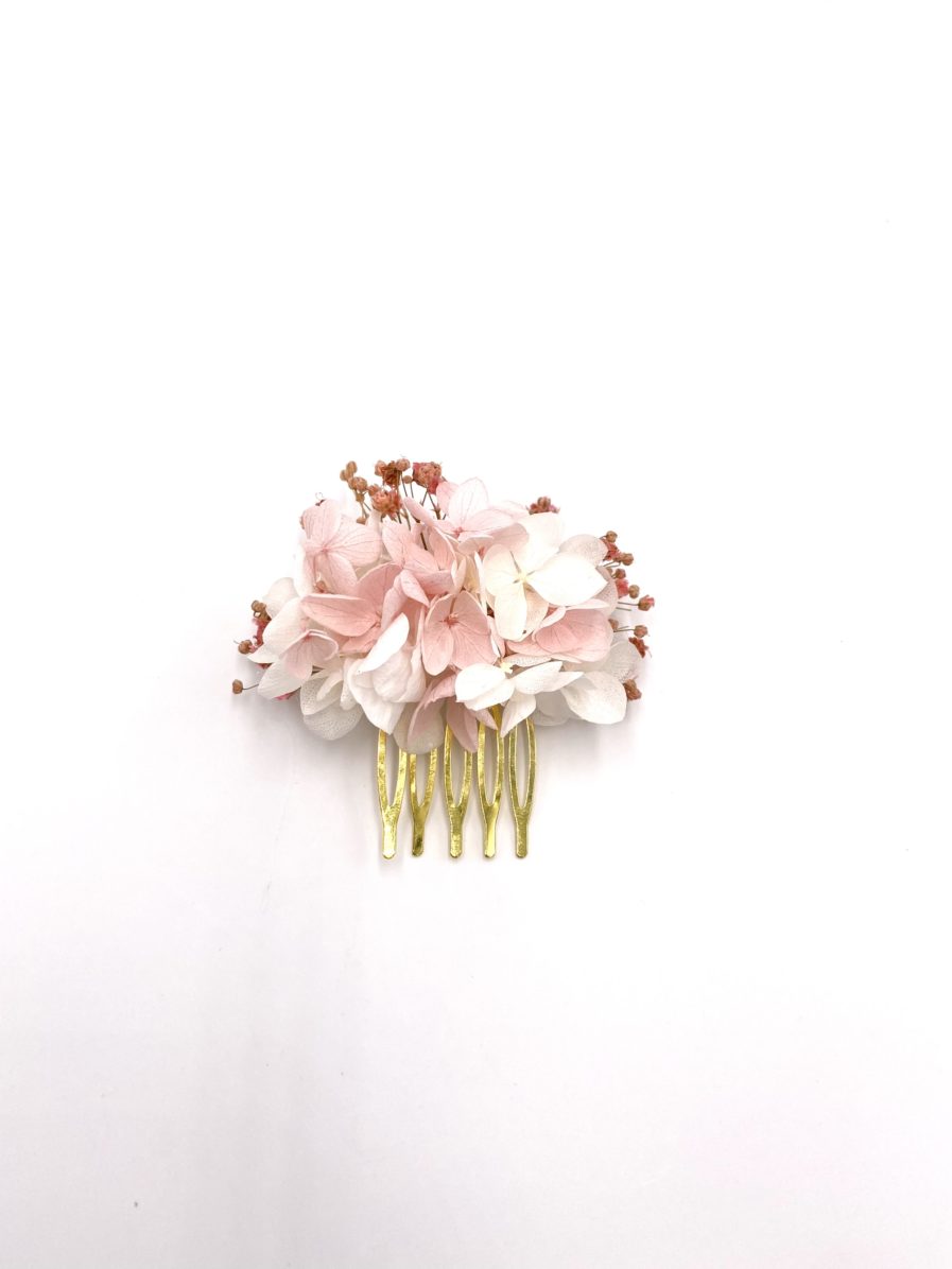 Peigne en fleurs stabilisées Candi mini pour la mariée