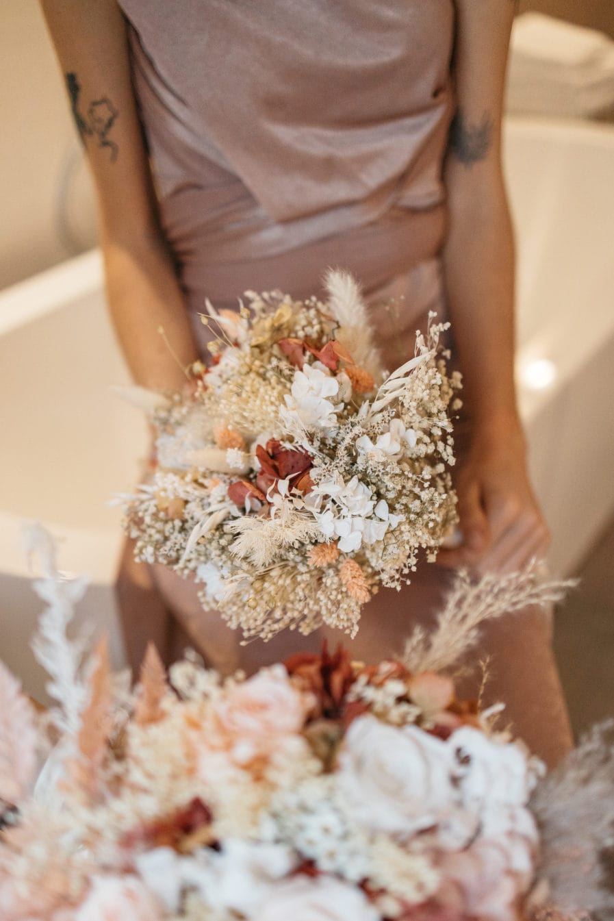 Bouquet de fleurs séchées Blush