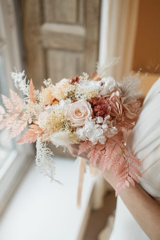 Bouquet en fleurs stabilisées Blush