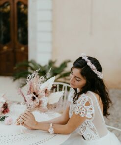 Bouquet Chérie de la mariée en fleurs stabilisées et séchées