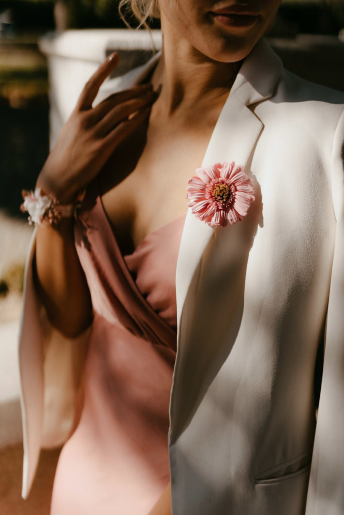 Broche BUCHEL Bronze Laiton - Fleur Gerbera/marguerite Avec Cristaux, Neuf