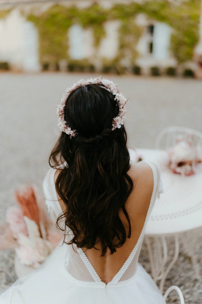 Couronne en fleurs stabilisées et séchées Chérie - Collection 2022