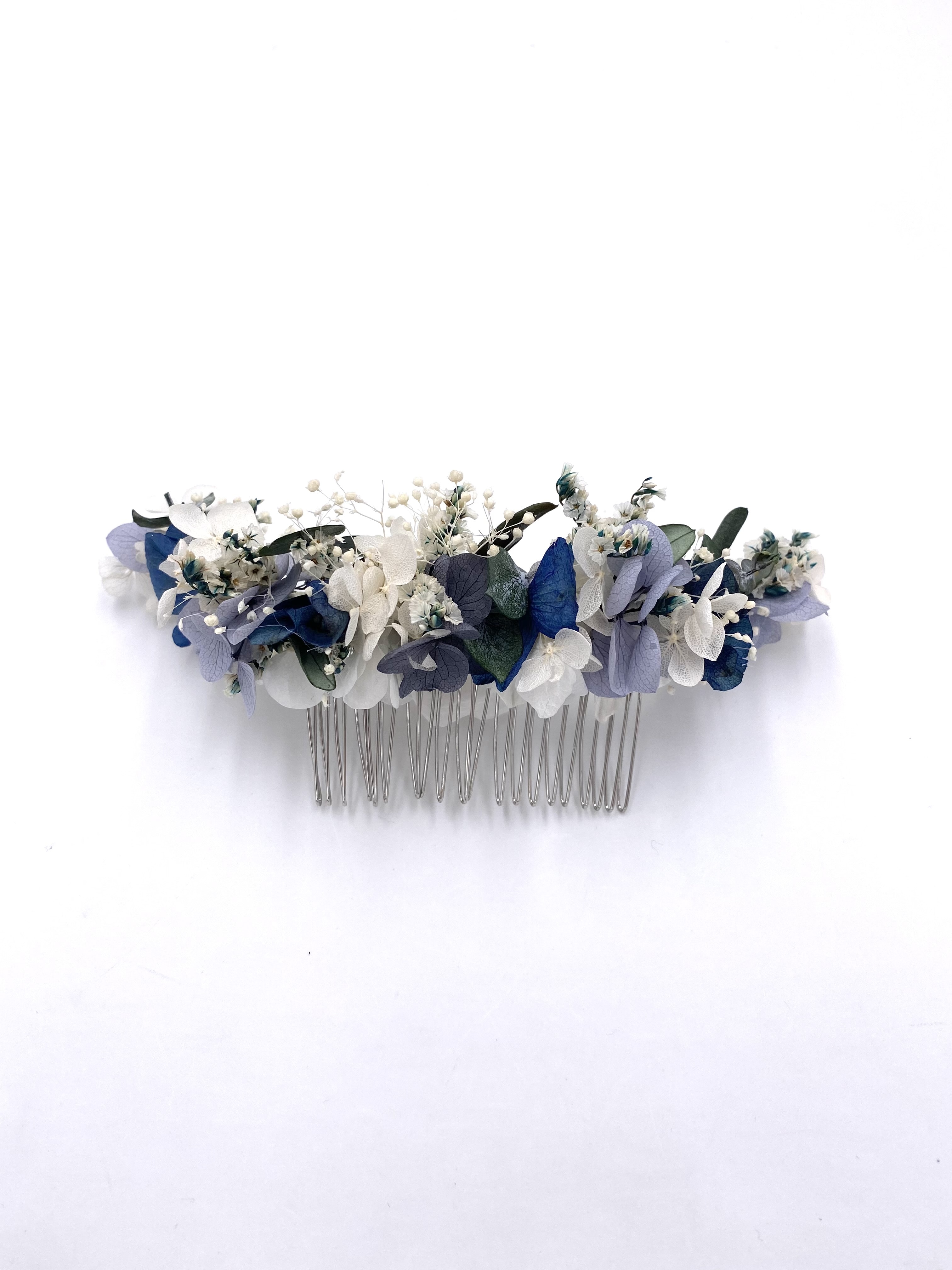 Peigne long Acqua en fleurs stabilisées aux tons bleus