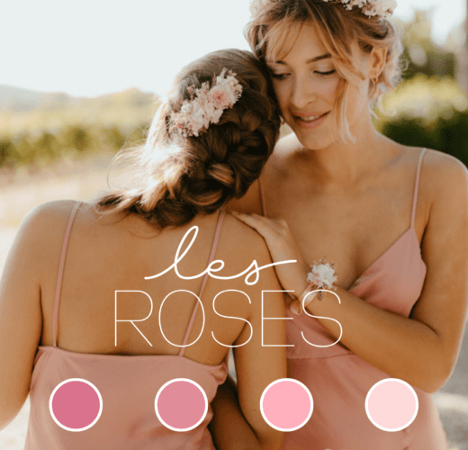 Accessoires roses pour la mariée