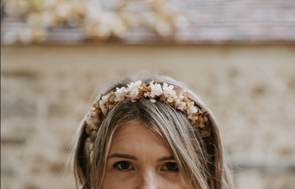 Couronne en fleurs stabilisées Safran