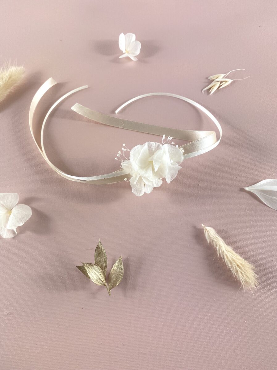 Bracelet petite fille Nuage en fleurs blanches