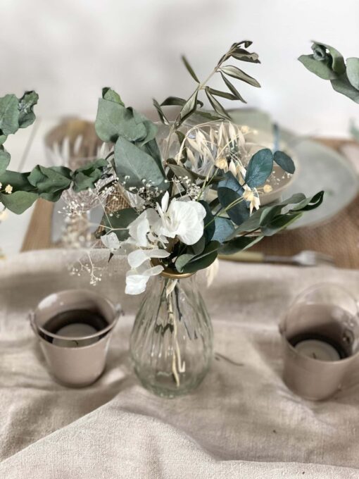 Soliflore en fleurs séchées Calypto pour table de mariés